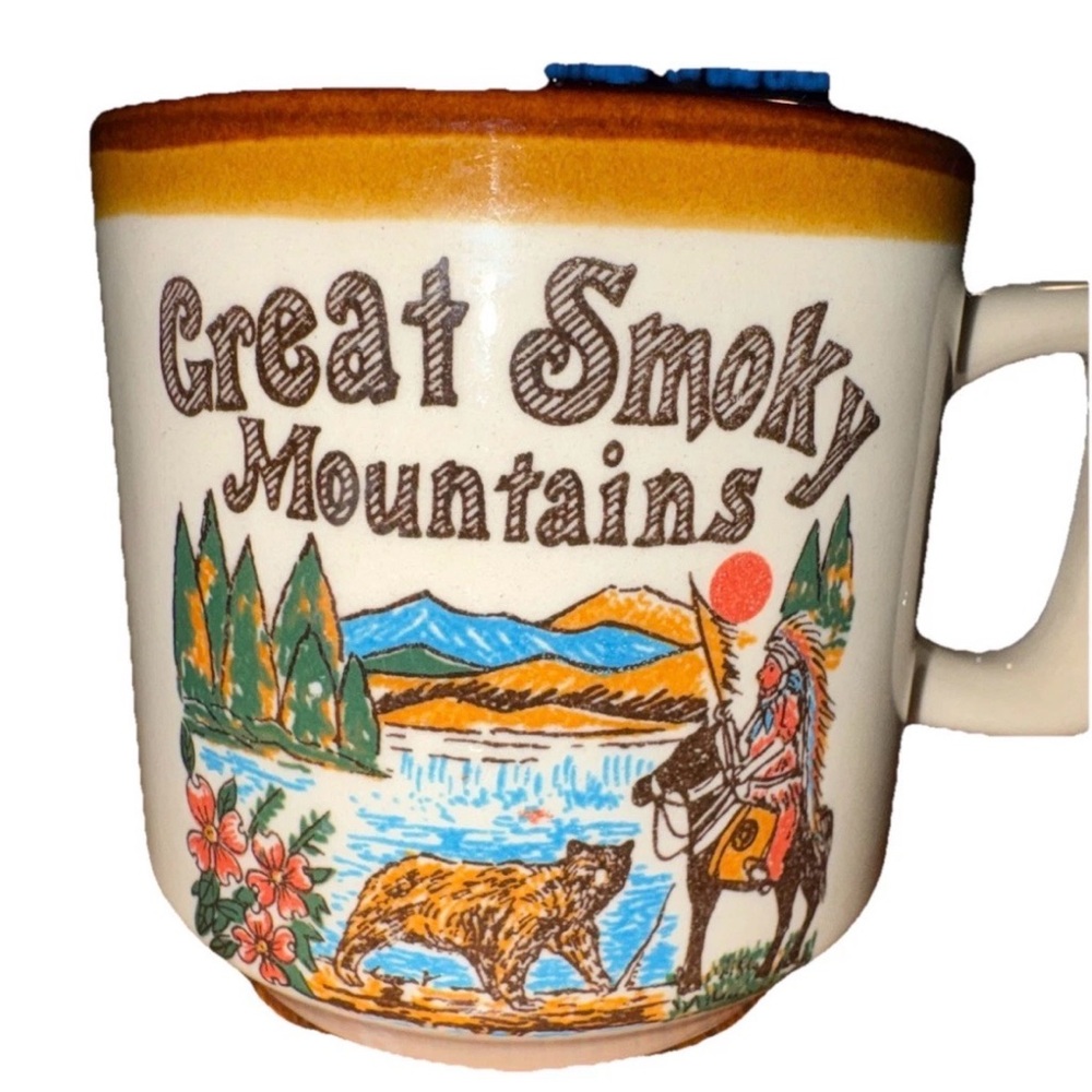 Great Smoky Mountains Ceramic Coffee Mug Tea Cup Souvenir 12 oz vintage collect